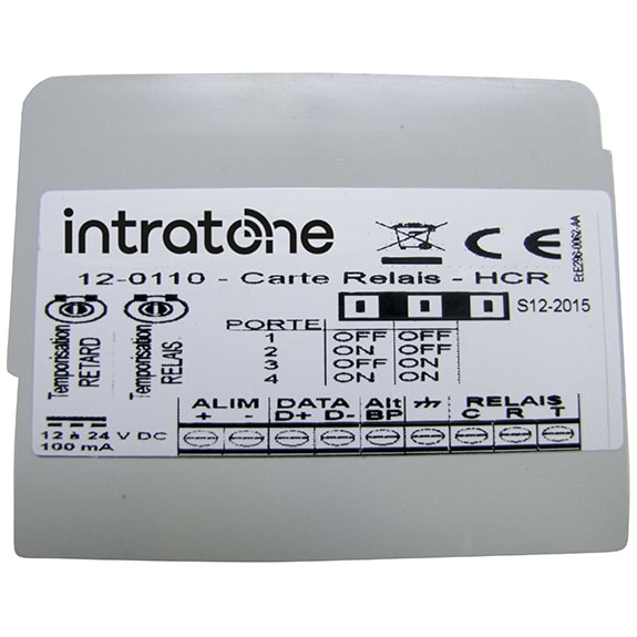 12-0110 - Carte relais pour centrale 1 porte / 100 noms - Intratone